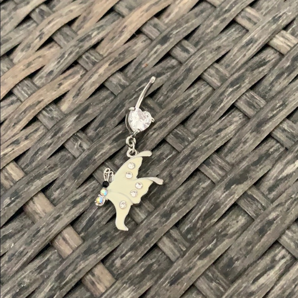 cute butterfly belly ring